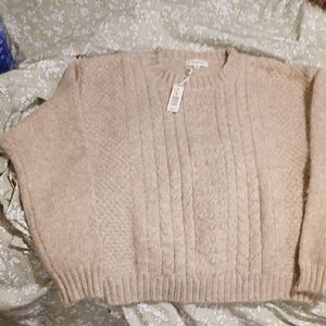 Cozy Beige Cable Knit Sweater